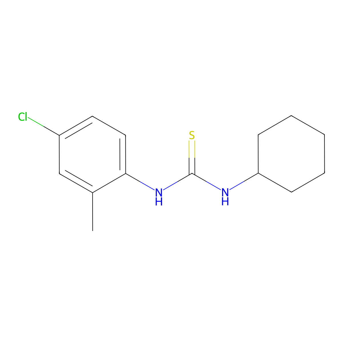1-(4-Chloro-2-methylphenyl)-3-cyclohexylthiourea molecular structure, CAS 433319-84-7