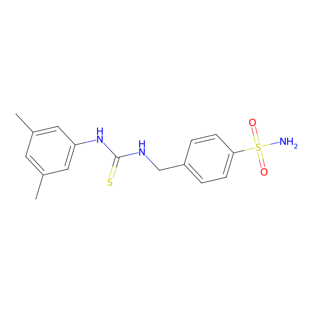 1-(3,5-Dimethylphenyl)-3-[(4-sulfamoylphenyl)methyl]thiourea molecular structure, CAS 433319-87-0