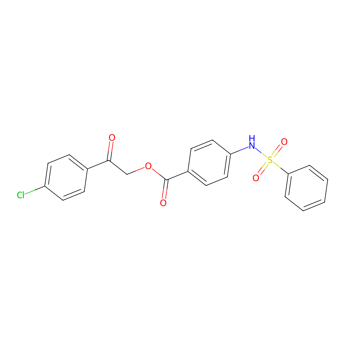 2-(4-Chlorophenyl)-2-oxoethyl 4-[(phenylsulfonyl)amino]benzoate molecular structure, CAS 433319-93-8