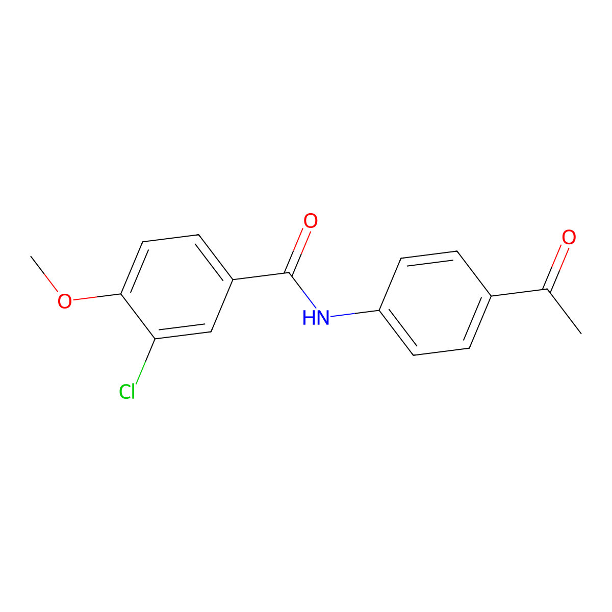 N-(4-acetylphenyl)-3-chloro-4-methoxybenzamide molecular structure, CAS 433320-03-7
