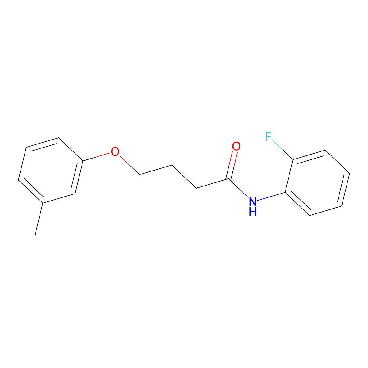 N-(2-fluorophenyl)-4-(3-methylphenoxy)butanamide molecular structure, CAS 433320-19-5