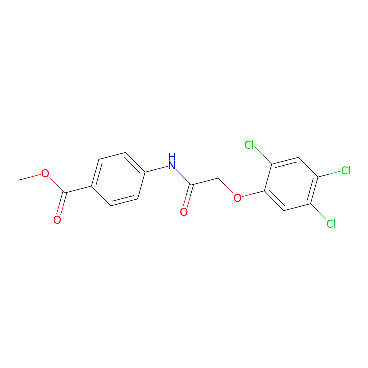 Methyl 4-{[(2,4,5-trichlorophenoxy)acetyl]amino}benzoate molecular structure, CAS 433320-24-2
