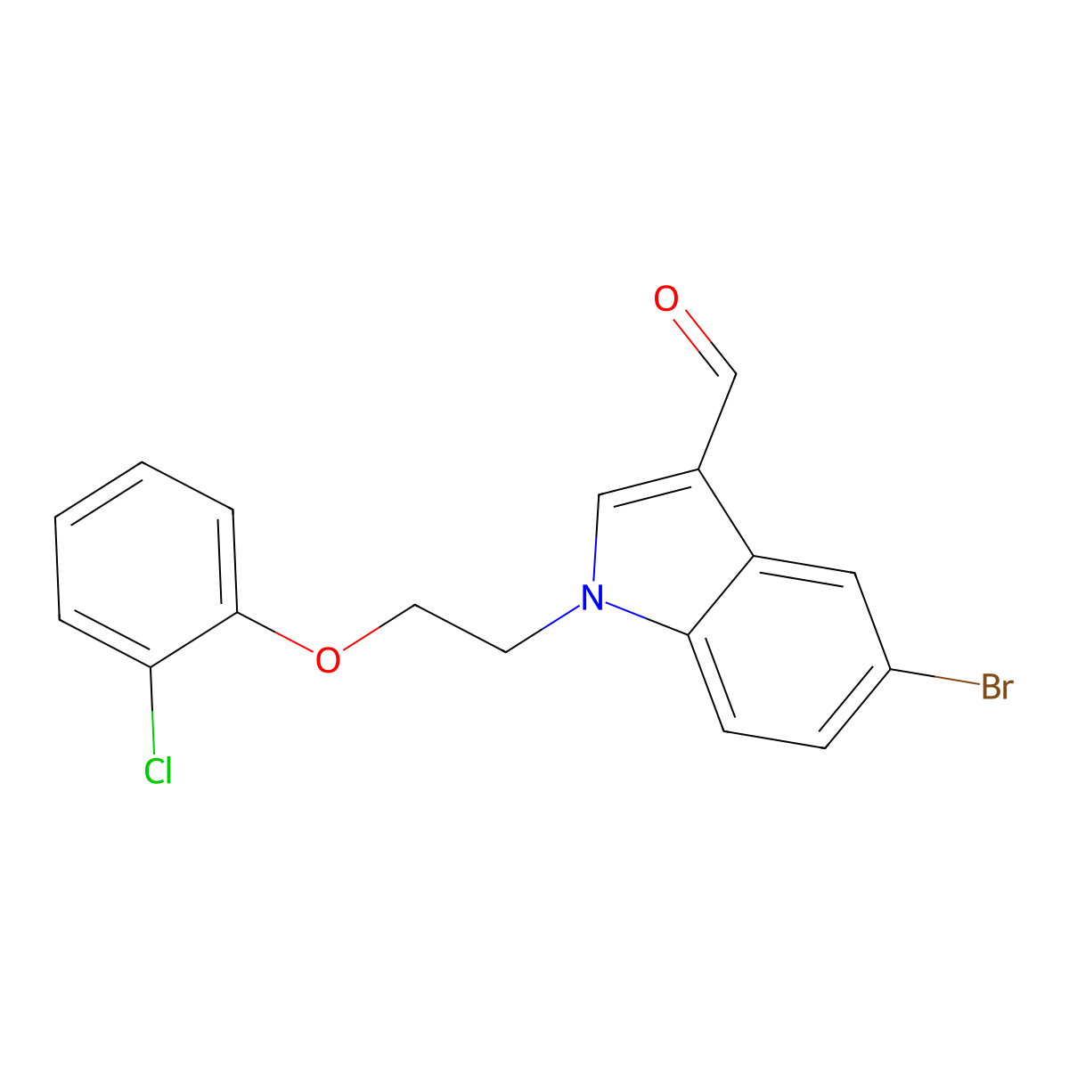 5-bromo-1-[2-(2-chlorophenoxy)ethyl]-1H-indole-3-carbaldehyde molecular structure, CAS 433320-27-5