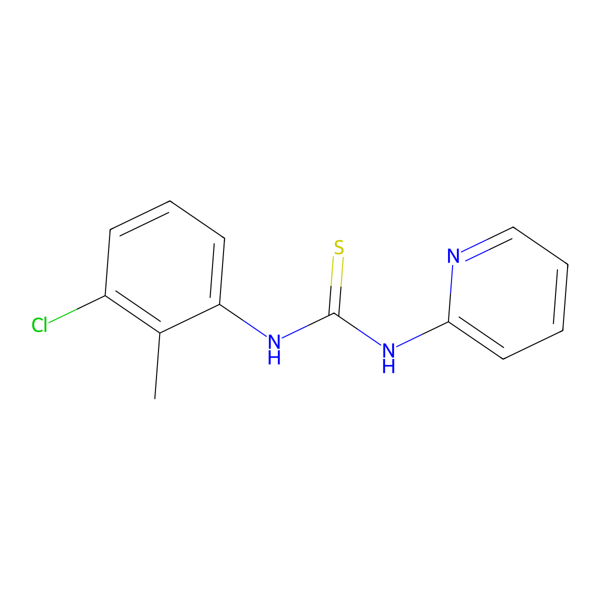 1-(3-Chloro-2-methylphenyl)-3-pyridin-2-ylthiourea molecular structure, CAS 433320-47-9