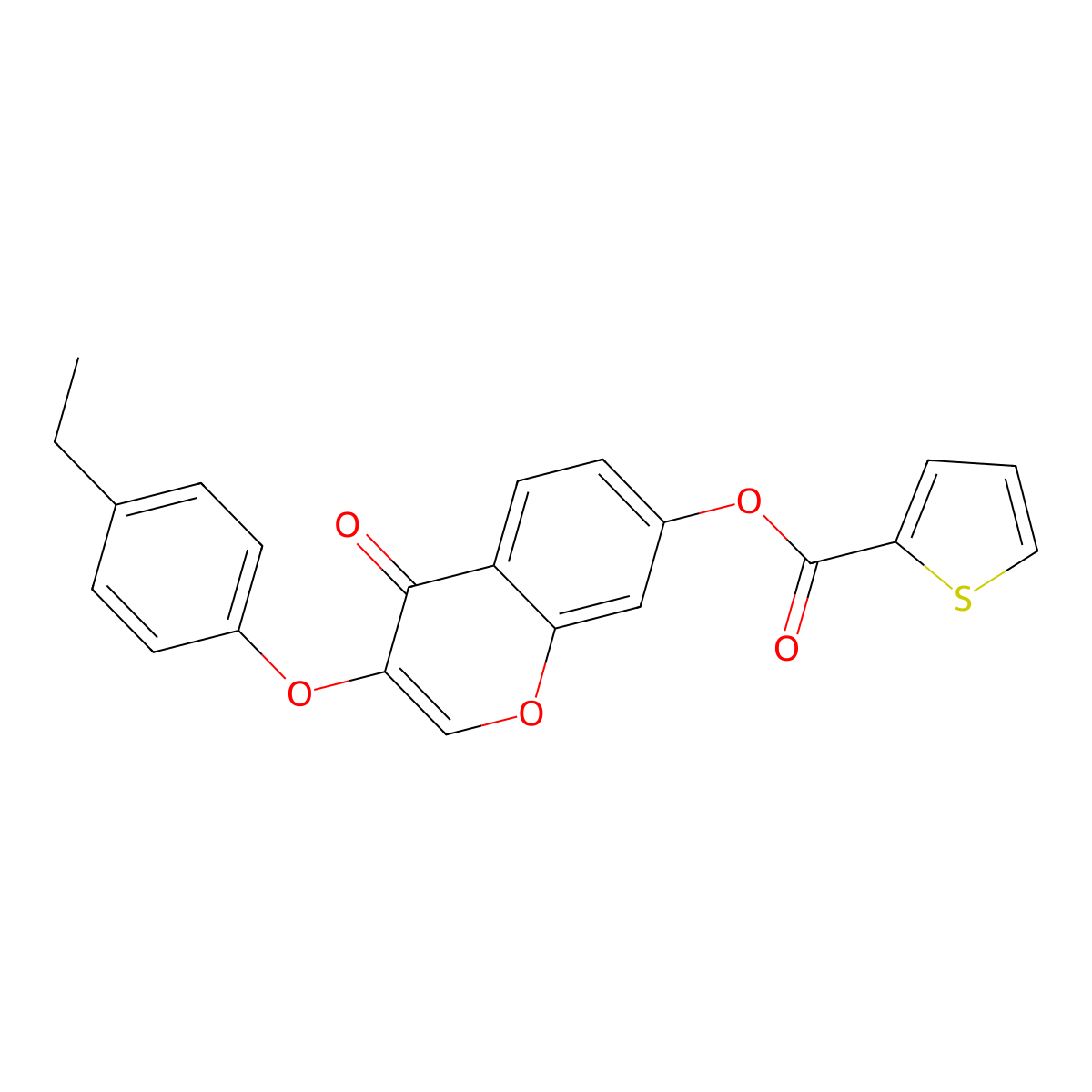 3-(4-ethylphenoxy)-4-oxo-4H-chromen-7-yl thiophene-2-carboxylate molecular structure, CAS 433320-57-1