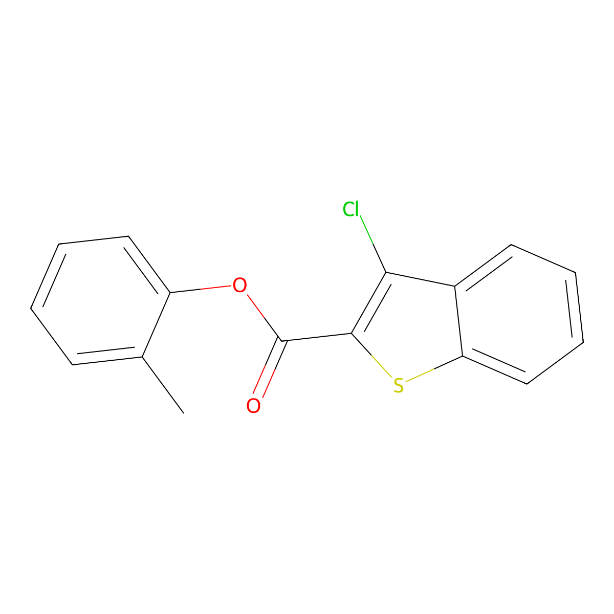 2-Methylphenyl 3-chloro-1-benzothiophene-2-carboxylate molecular structure, CAS 433320-64-0