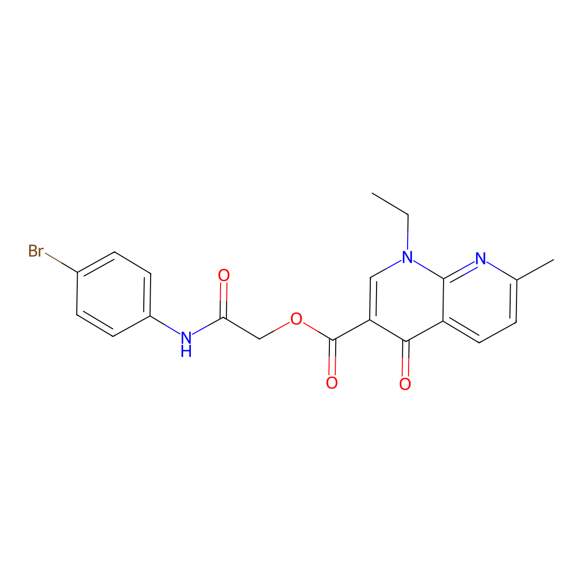 [2-(4-Bromoanilino)-2-oxoethyl] 1-ethyl-7-methyl-4-oxo-1,8-naphthyridine-3-carboxylate molecular structure, CAS 433320-71-9