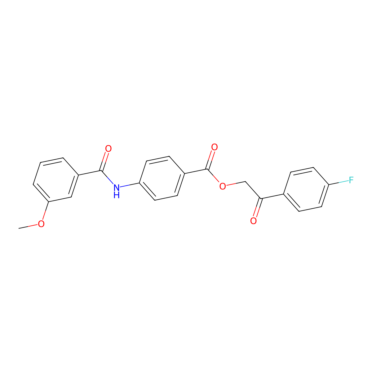 2-(4-Fluorophenyl)-2-oxoethyl 4-[(3-methoxybenzoyl)amino]benzoate molecular structure, CAS 433320-76-4