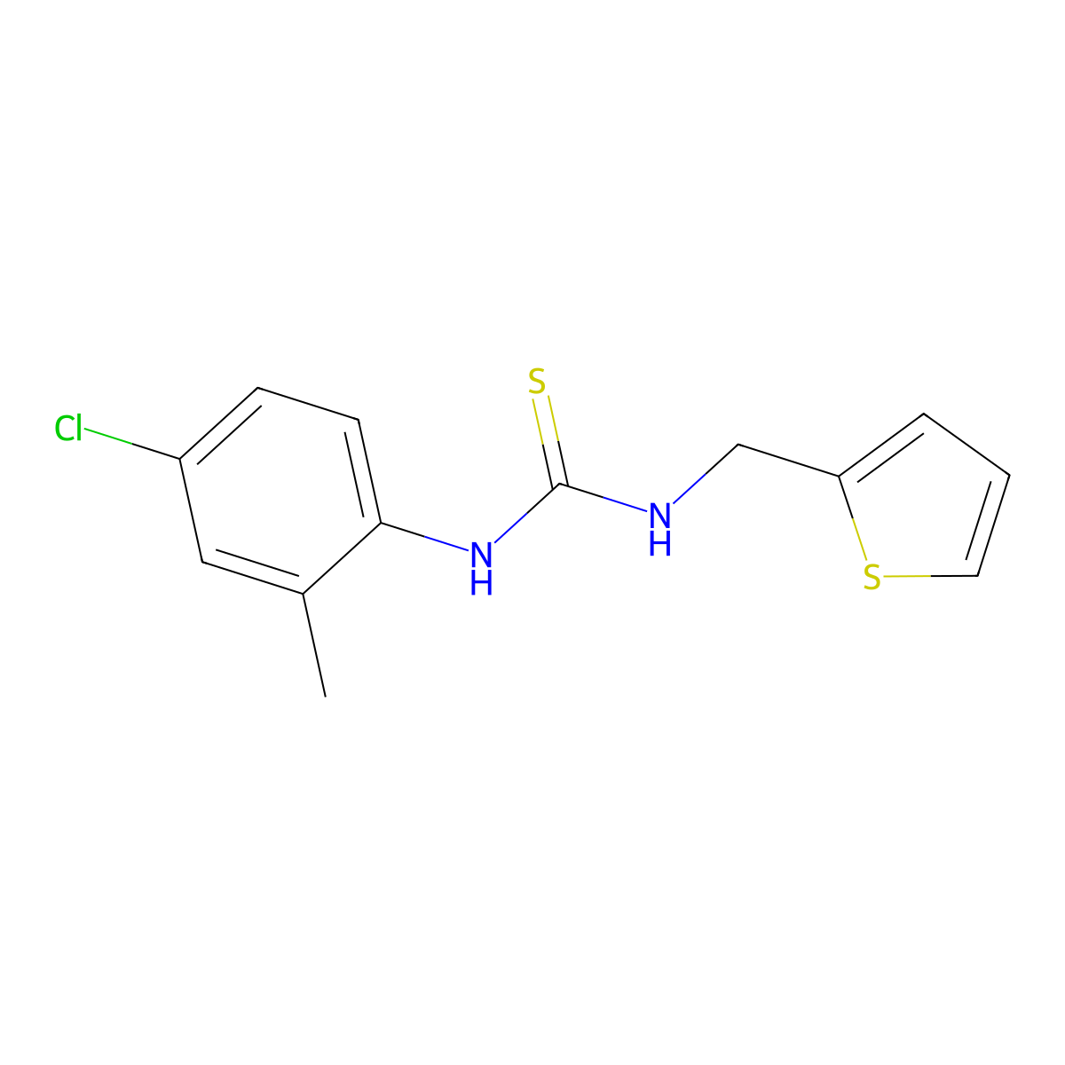 1-(4-Chloro-2-methylphenyl)-3-(thiophen-2-ylmethyl)thiourea molecular structure, CAS 433320-86-6