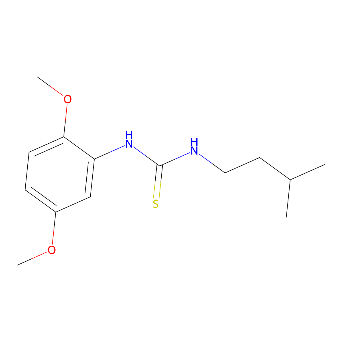 1-(2,5-Dimethoxyphenyl)-3-(3-methylbutyl)thiourea molecular structure, CAS 433320-97-9