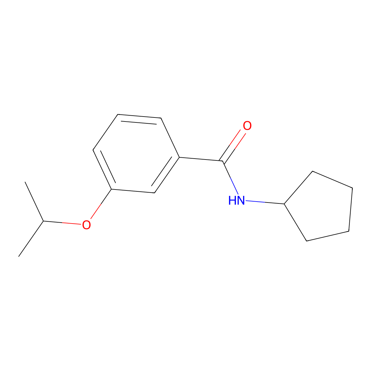 N-cyclopentyl-3-(propan-2-yloxy)benzamide molecular structure, CAS 433321-00-7