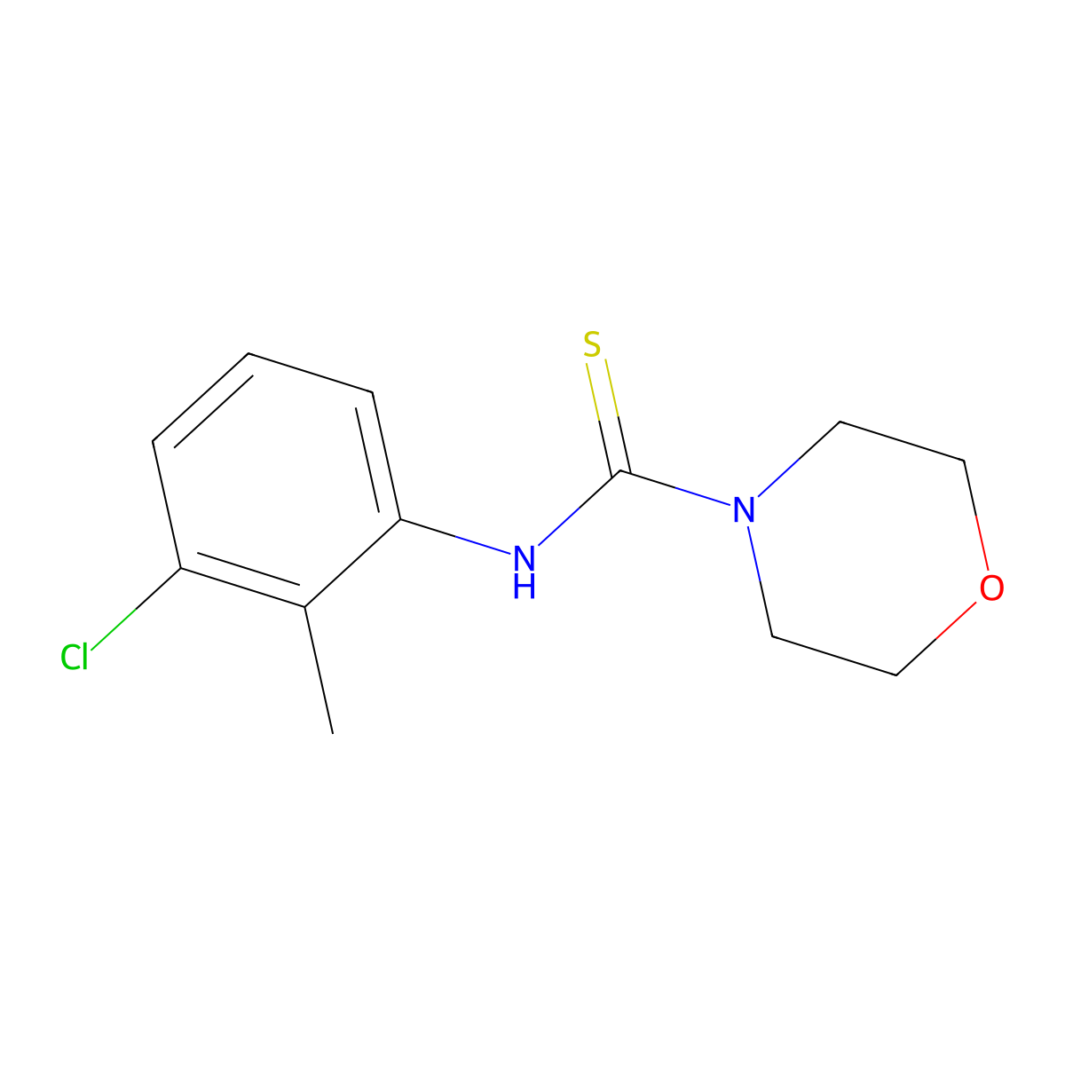 N-(3-chloro-2-methylphenyl)morpholine-4-carbothioamide molecular structure, CAS 433321-05-2