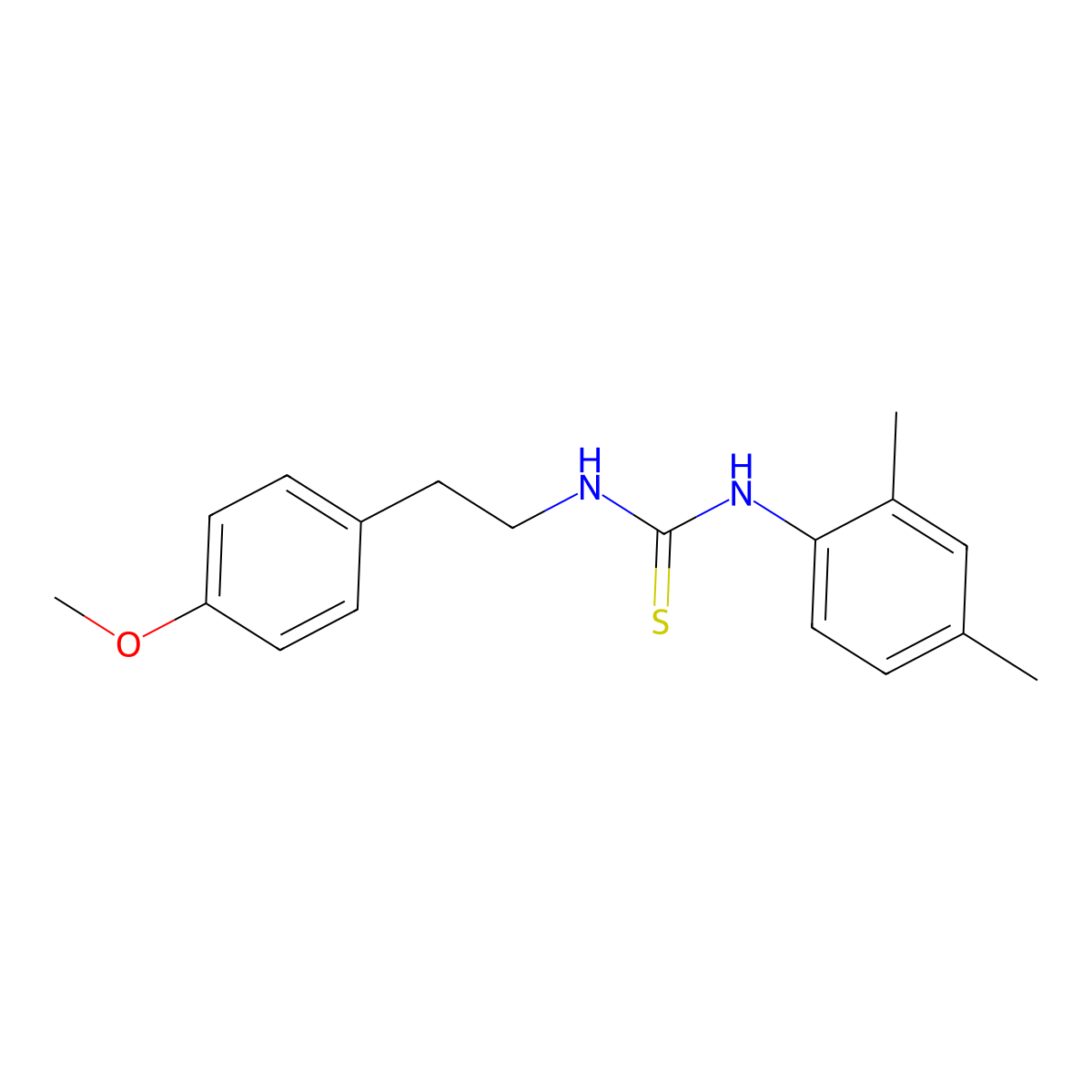 1-(2,4-Dimethylphenyl)-3-[2-(4-methoxyphenyl)ethyl]thiourea molecular structure, CAS 433321-06-3
