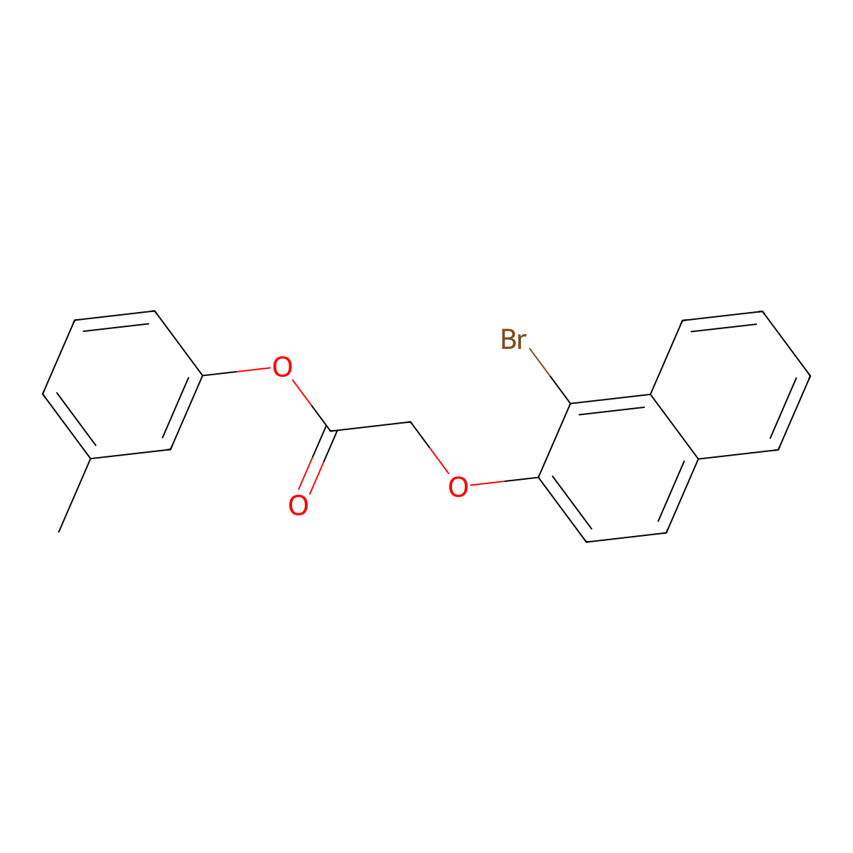 3-Methylphenyl [(1-bromo-2-naphthyl)oxy]acetate molecular structure, CAS 433321-08-5