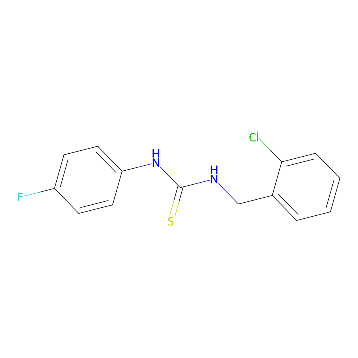 N-(2-chlorobenzyl)-N'-(4-fluorophenyl)thiourea molecular structure, CAS 433321-16-5