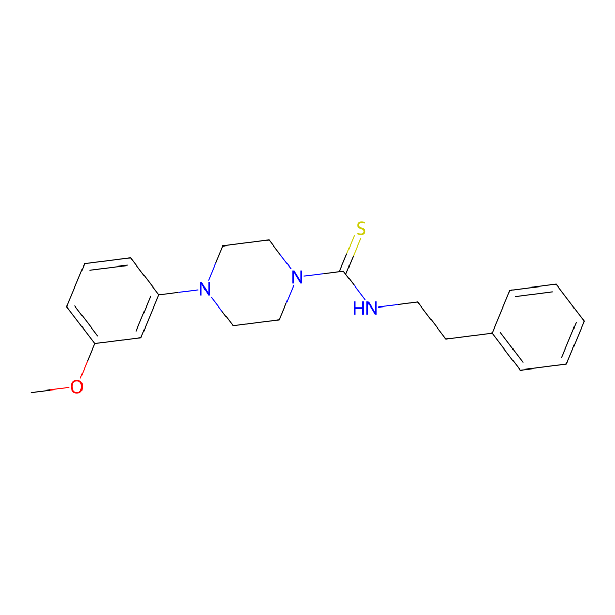 4-(3-methoxyphenyl)-N-(2-phenylethyl)piperazine-1-carbothioamide molecular structure, CAS 433321-25-6
