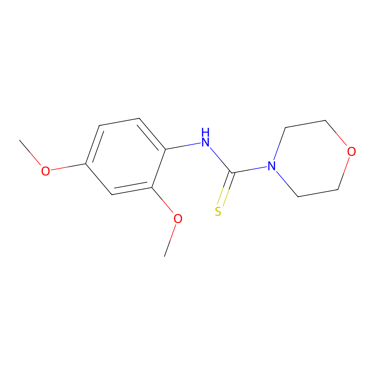 N-(2,4-dimethoxyphenyl)morpholine-4-carbothioamide molecular structure, CAS 433321-36-9