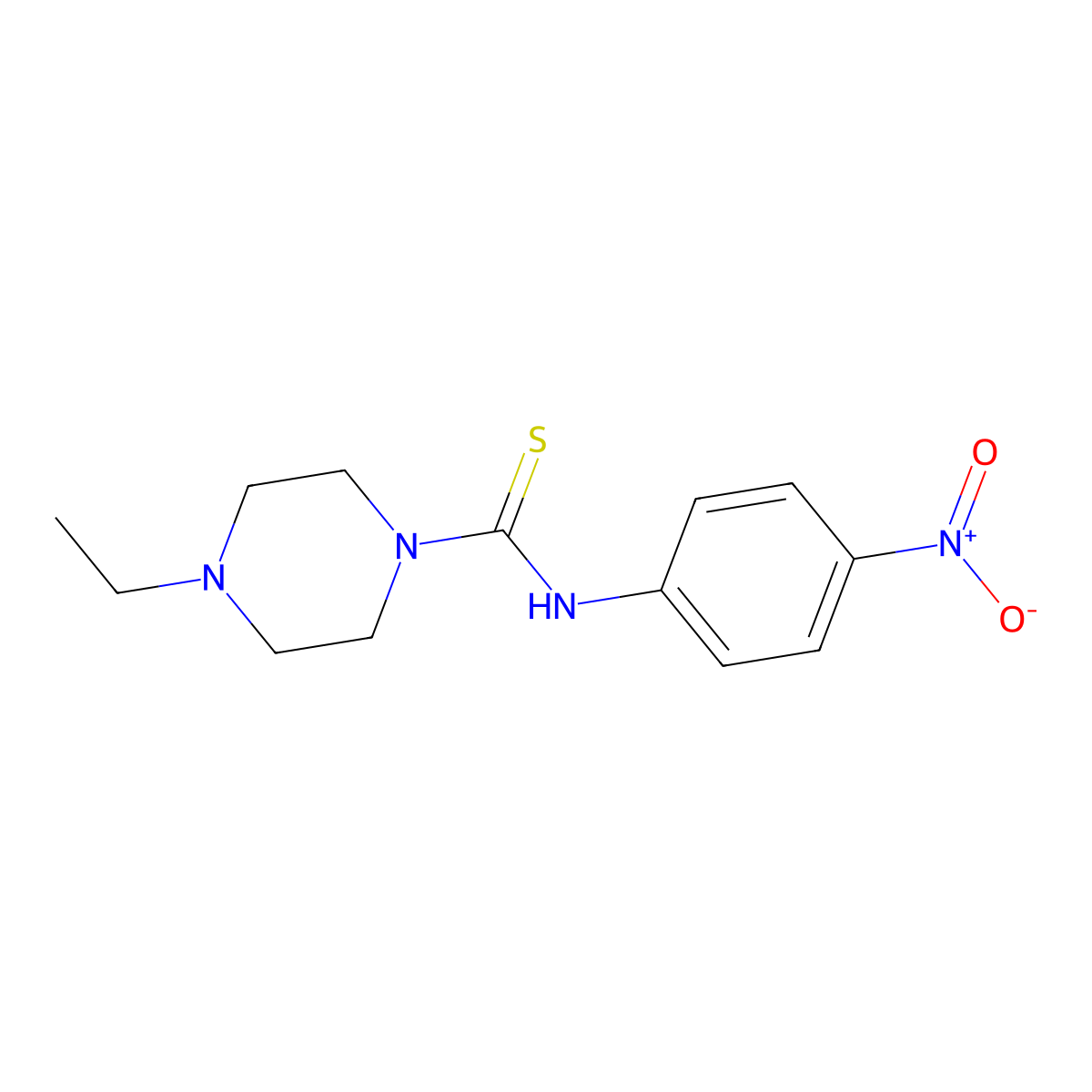 4-ethyl-N-(4-nitrophenyl)piperazine-1-carbothioamide molecular structure, CAS 433321-48-3