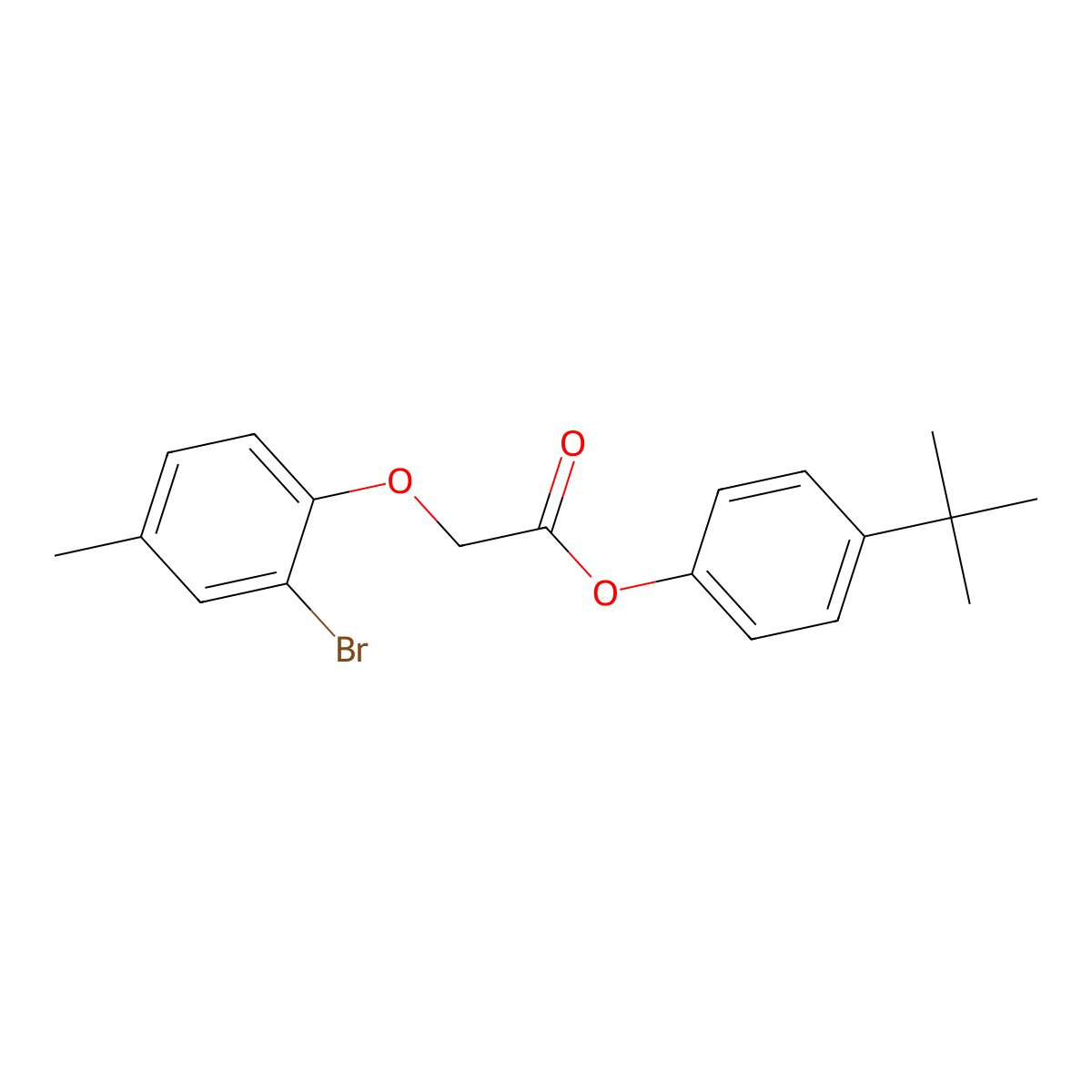4-Tert-butylphenyl (2-bromo-4-methylphenoxy)acetate molecular structure, CAS 433321-51-8