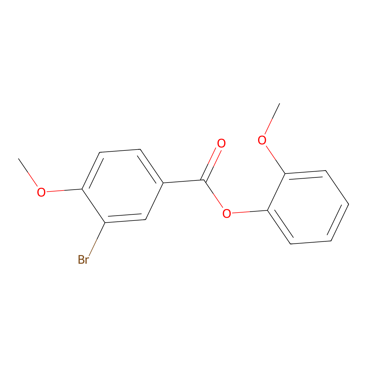 2-Methoxyphenyl 3-bromo-4-methoxybenzoate molecular structure, CAS 433321-57-4