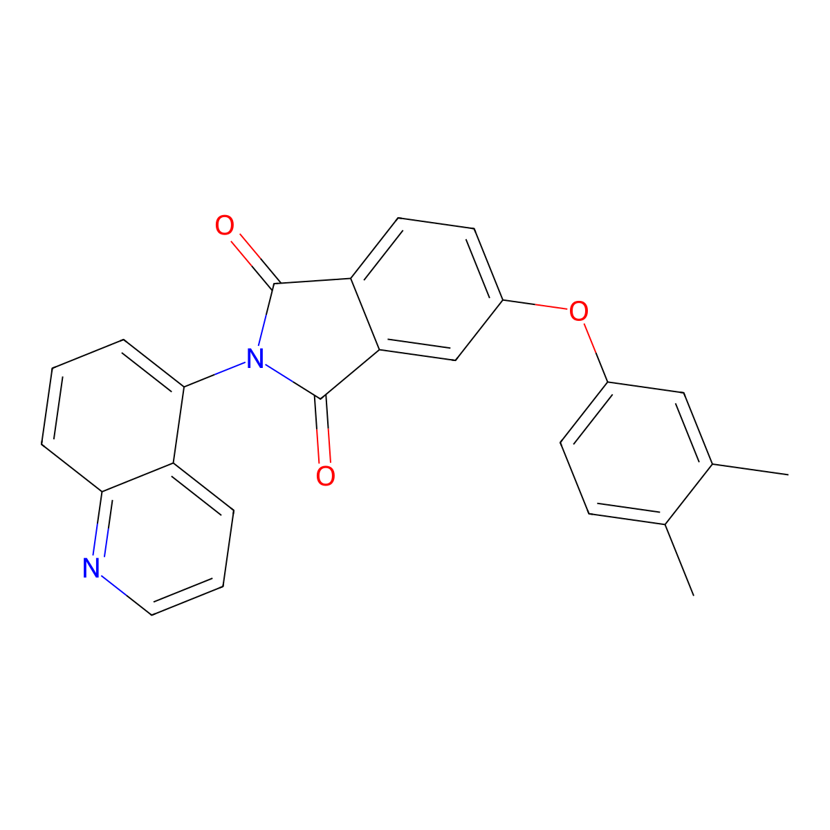 5-(3,4-Dimethylphenoxy)-2-quinolin-5-ylisoindole-1,3-dione molecular structure, CAS 433321-60-9