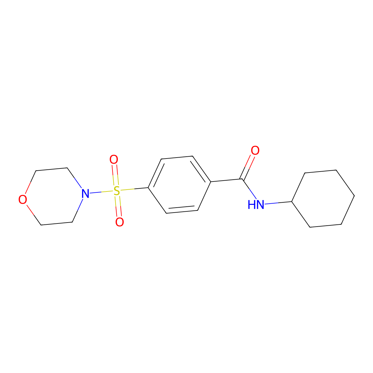 N-cyclohexyl-4-morpholin-4-ylsulfonylbenzamide molecular structure, CAS 433321-71-2
