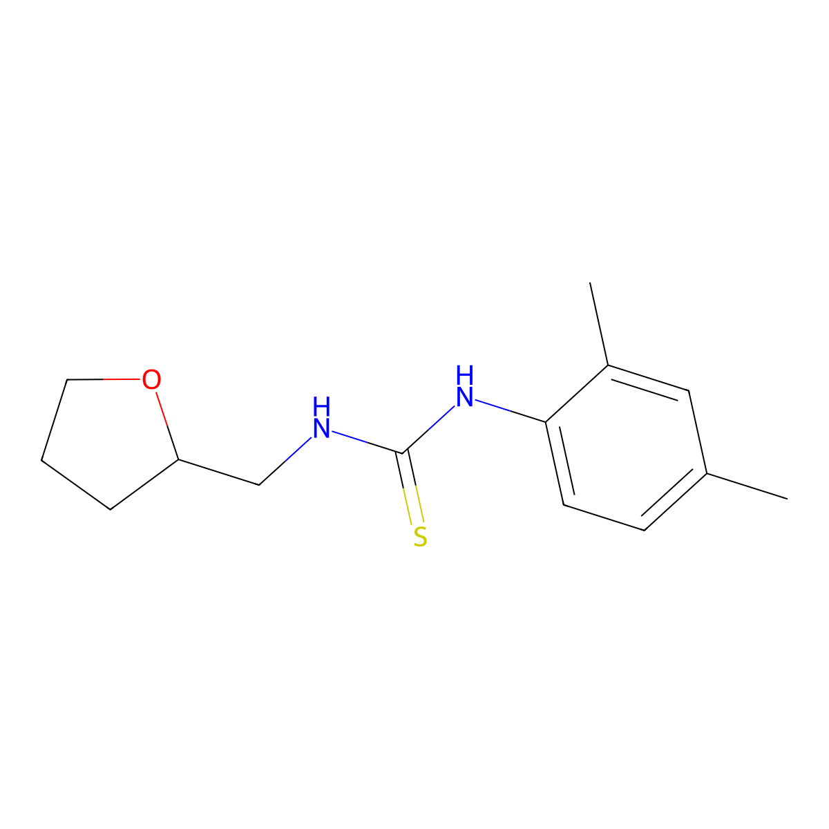 1-(2,4-Dimethylphenyl)-3-(oxolan-2-ylmethyl)thiourea molecular structure, CAS 433321-72-3