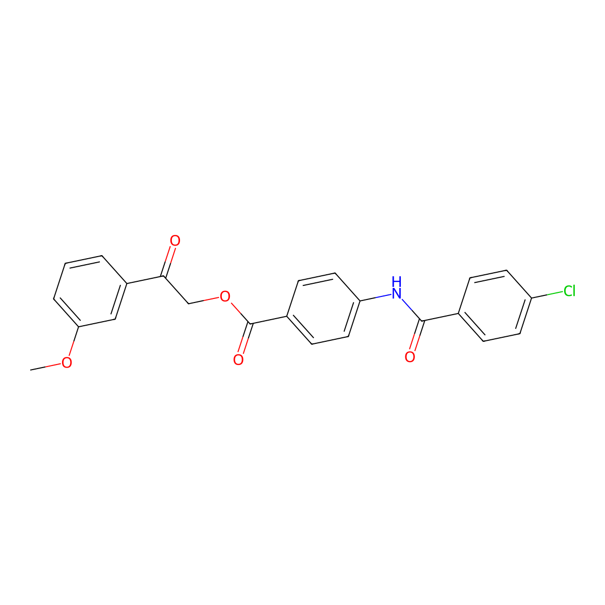 2-(3-Methoxyphenyl)-2-oxoethyl 4-[(4-chlorobenzoyl)amino]benzoate molecular structure, CAS 433321-74-5