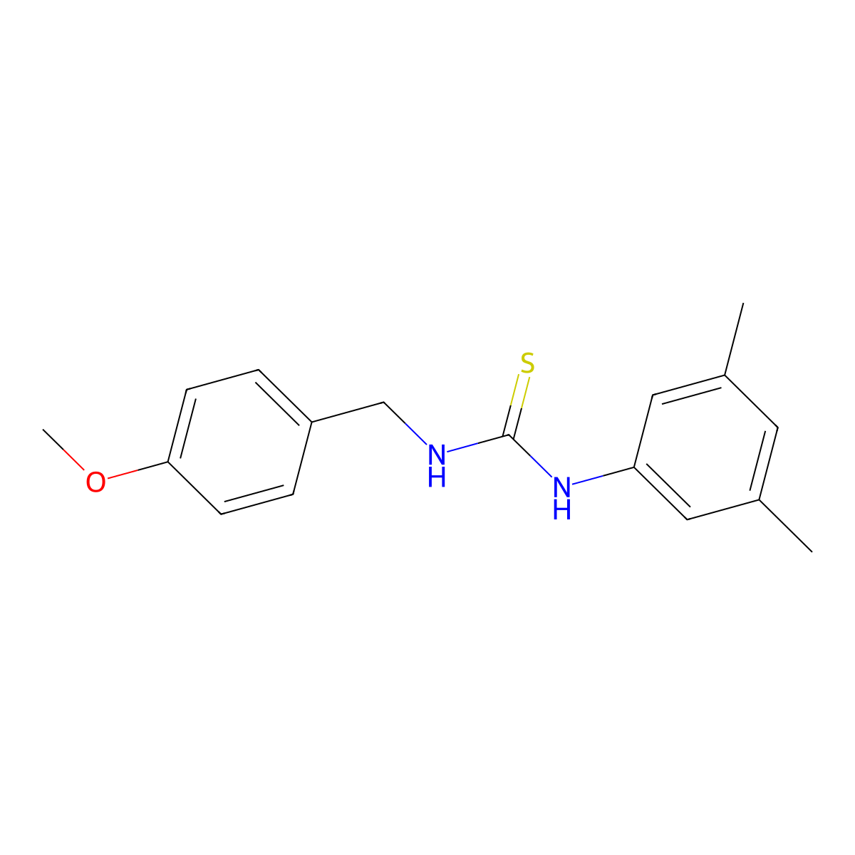 N-(3,5-dimethylphenyl)-N'-(4-methoxybenzyl)thiourea molecular structure, CAS 433321-81-4