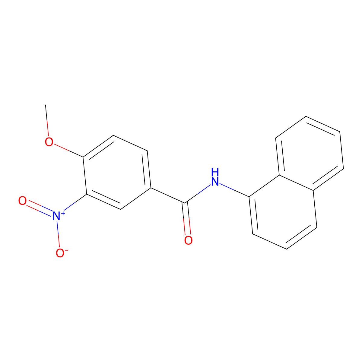 4-methoxy-N-(naphthalen-1-yl)-3-nitrobenzamide molecular structure, CAS 433321-86-9