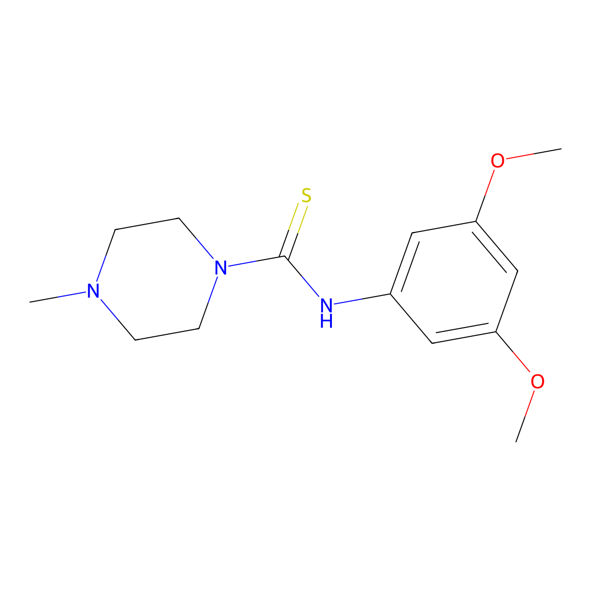 N-(3,5-dimethoxyphenyl)-4-methylpiperazine-1-carbothioamide molecular structure, CAS 433321-97-2