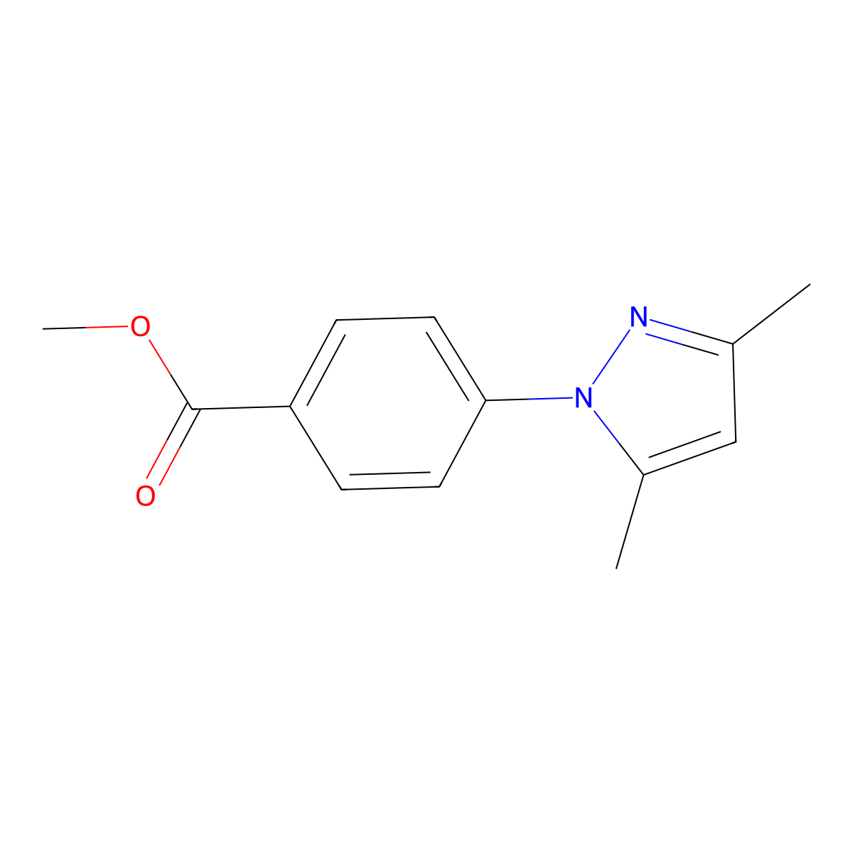methyl 4-(3,5-dimethyl-1H-pyrazol-1-yl)benzoate molecular structure, CAS 433321-98-3