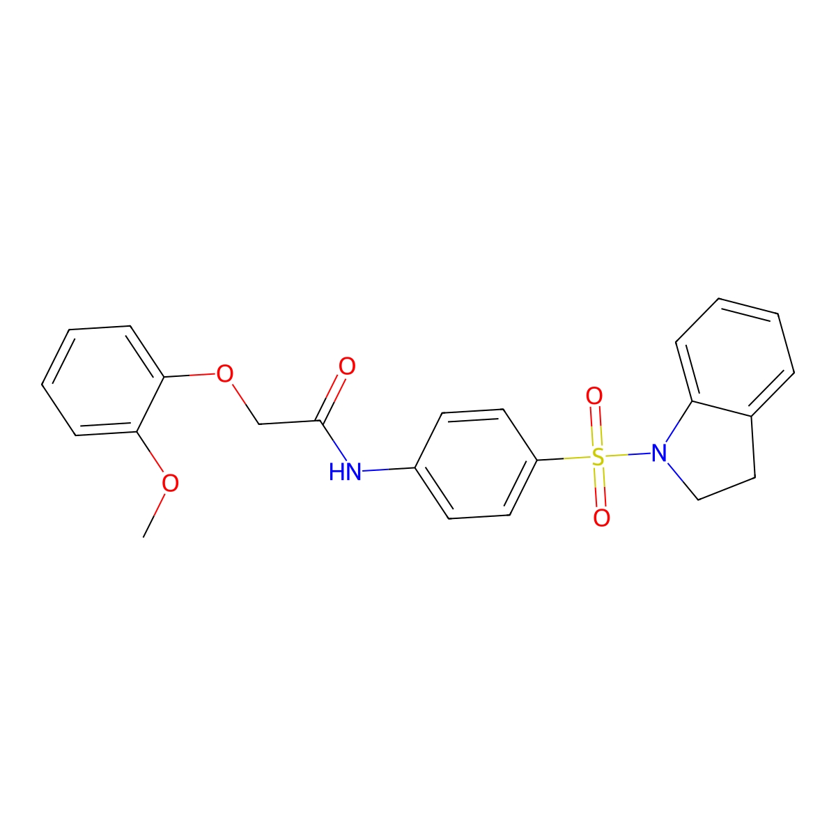 N-[4-(2,3-dihydro-1H-indol-1-ylsulfonyl)phenyl]-2-(2-methoxyphenoxy)acetamide molecular structure, CAS 433322-03-3