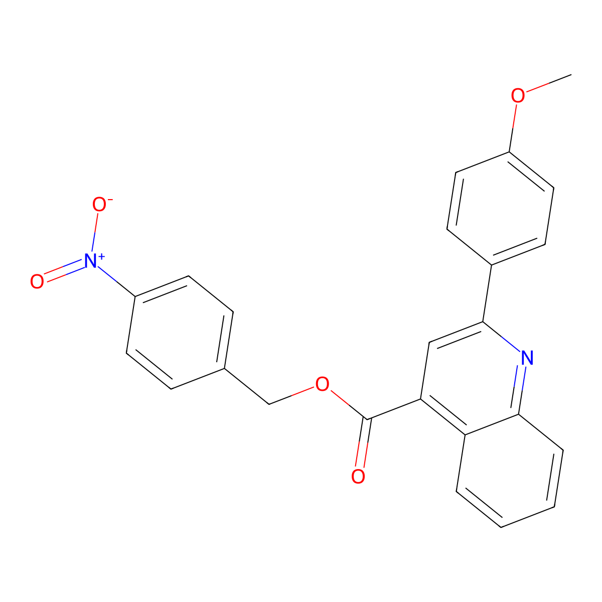 4-Nitrobenzyl 2-(4-methoxyphenyl)quinoline-4-carboxylate molecular structure, CAS 433322-04-4