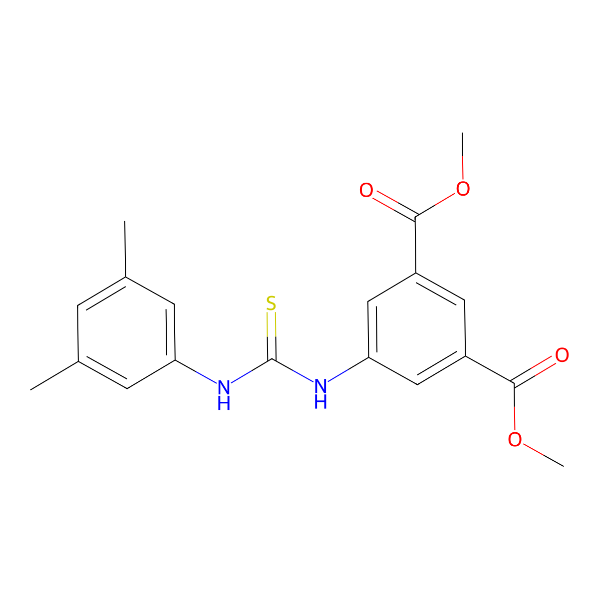 Dimethyl 5-{[(3,5-dimethylphenyl)carbamothioyl]amino}benzene-1,3-dicarboxylate molecular structure, CAS 433322-22-6