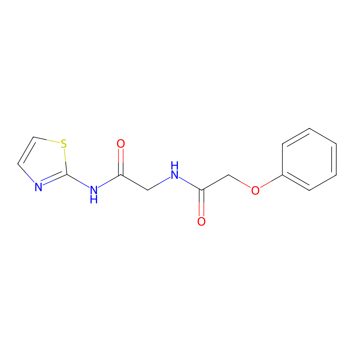 2-phenoxy-N-{[(1,3-thiazol-2-yl)carbamoyl]methyl}acetamide molecular structure, CAS 433322-23-7