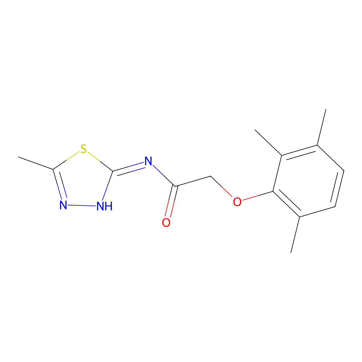 N-(5-methyl-1,3,4-thiadiazol-2-yl)-2-(2,3,6-trimethylphenoxy)acetamide molecular structure, CAS 433322-25-9