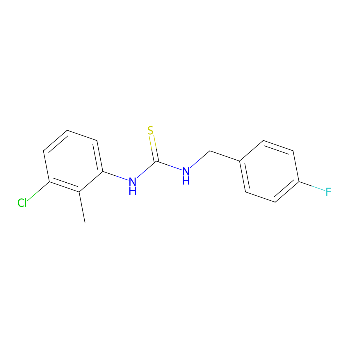 1-(3-Chloro-2-methylphenyl)-3-(4-fluorobenzyl)thiourea molecular structure, CAS 433322-40-8