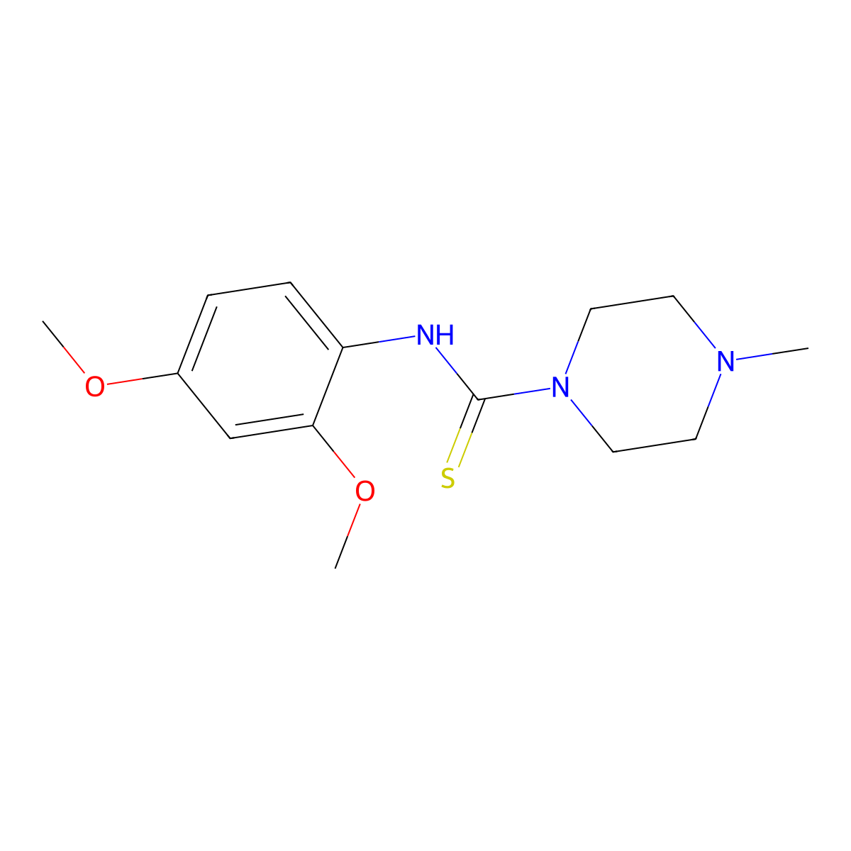N-(2,4-dimethoxyphenyl)-4-methylpiperazine-1-carbothioamide molecular structure, CAS 433322-51-1