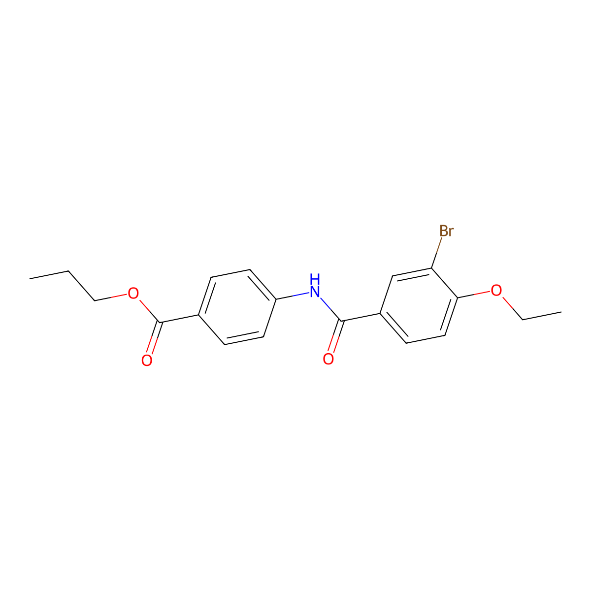 Propyl 4-{[(3-bromo-4-ethoxyphenyl)carbonyl]amino}benzoate molecular structure, CAS 433322-56-6