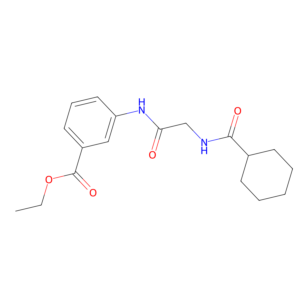 Ethyl 3-(2-(cyclohexanecarboxamido)acetamido)benzoate molecular structure, CAS 433322-96-4