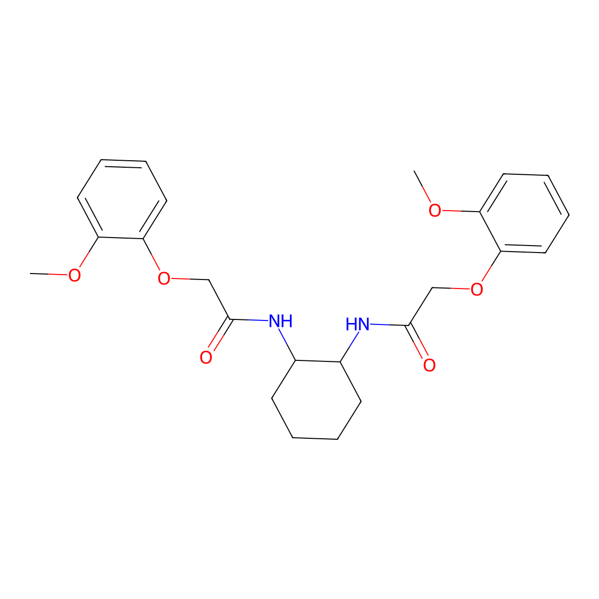 2-(2-methoxyphenoxy)-N-[2-[[2-(2-methoxyphenoxy)acetyl]amino]cyclohexyl]acetamide molecular structure, CAS 433323-04-7