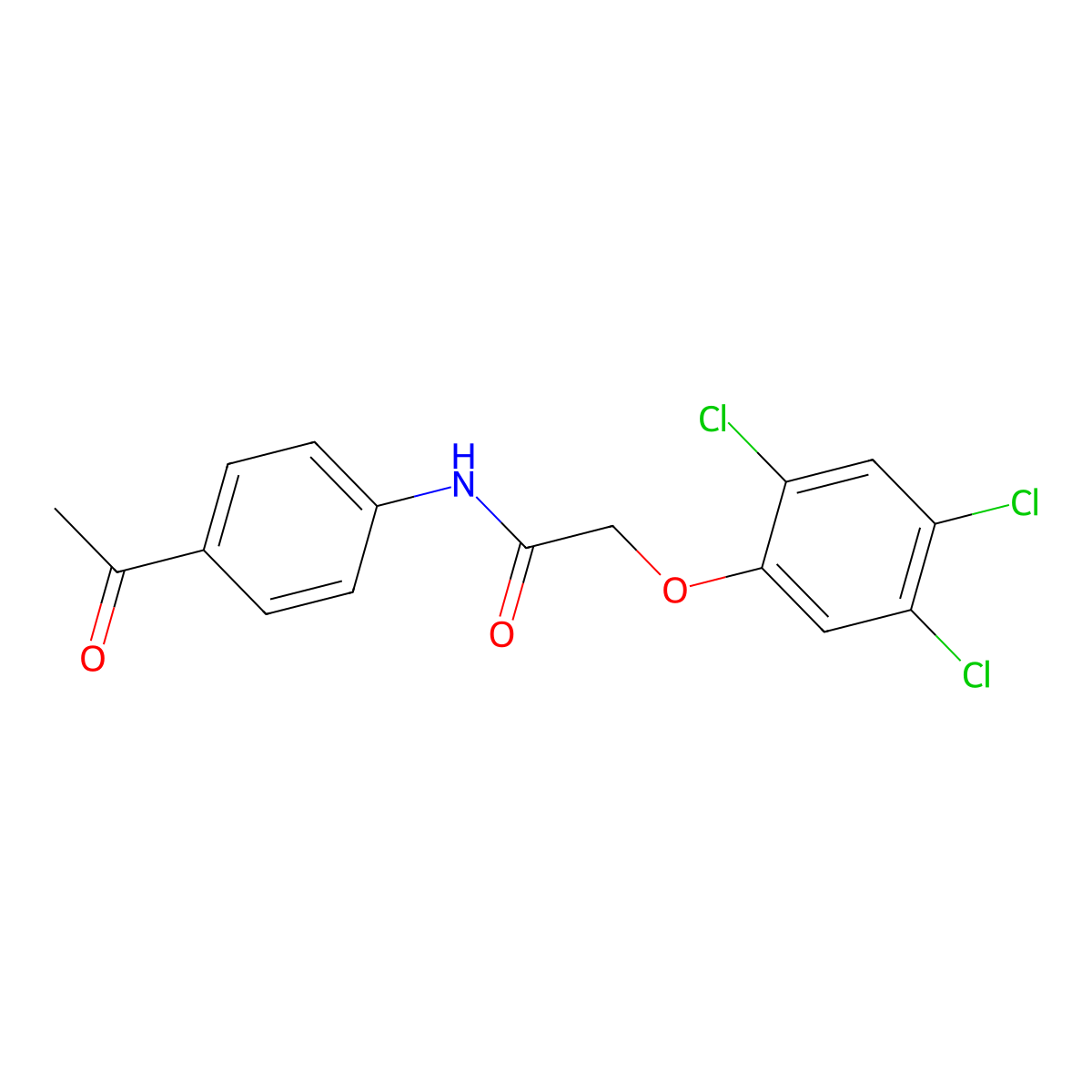 N-(4-acetylphenyl)-2-(2,4,5-trichlorophenoxy)acetamide molecular structure, CAS 433323-19-4