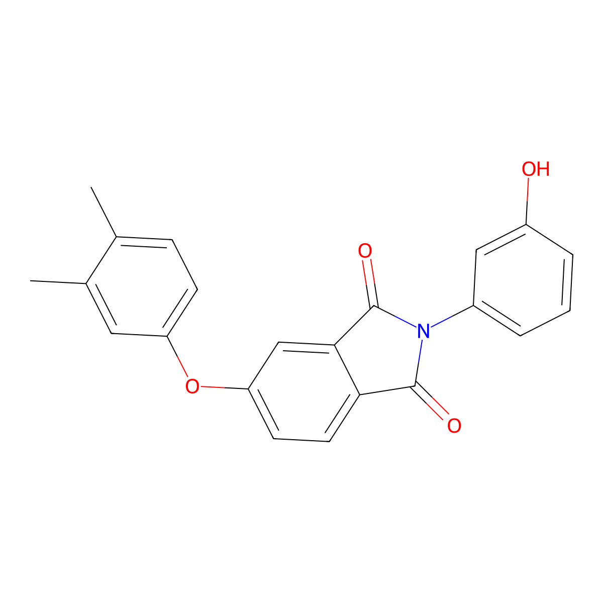 5-(3,4-Dimethylphenoxy)-2-(3-hydroxyphenyl)isoindole-1,3-dione molecular structure, CAS 433323-43-4