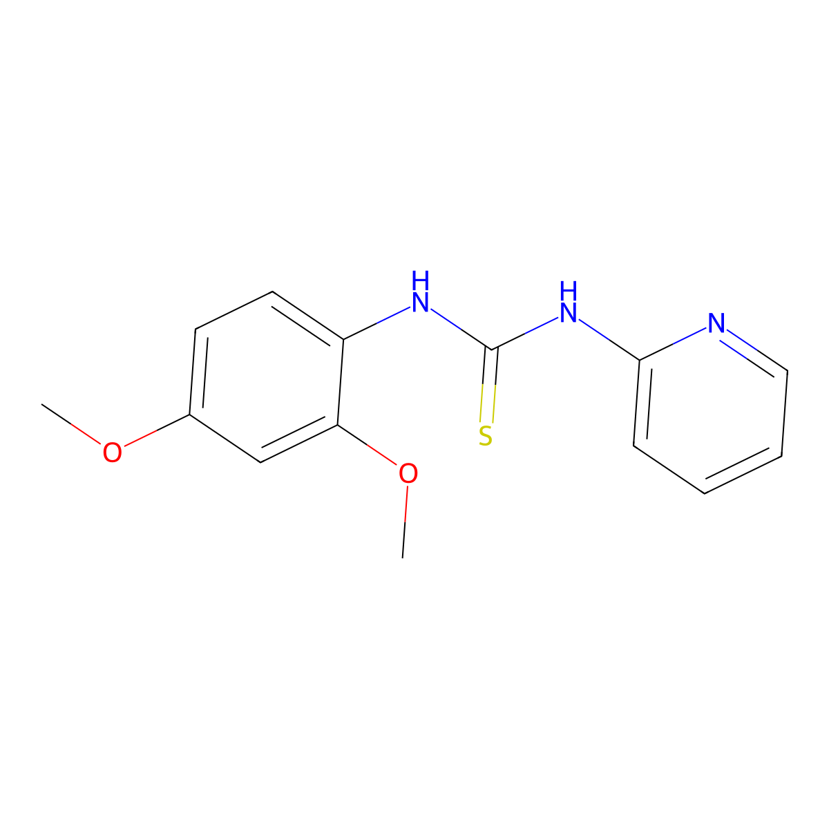 1-(2,4-Dimethoxyphenyl)-3-pyridin-2-ylthiourea molecular structure, CAS 433323-51-4