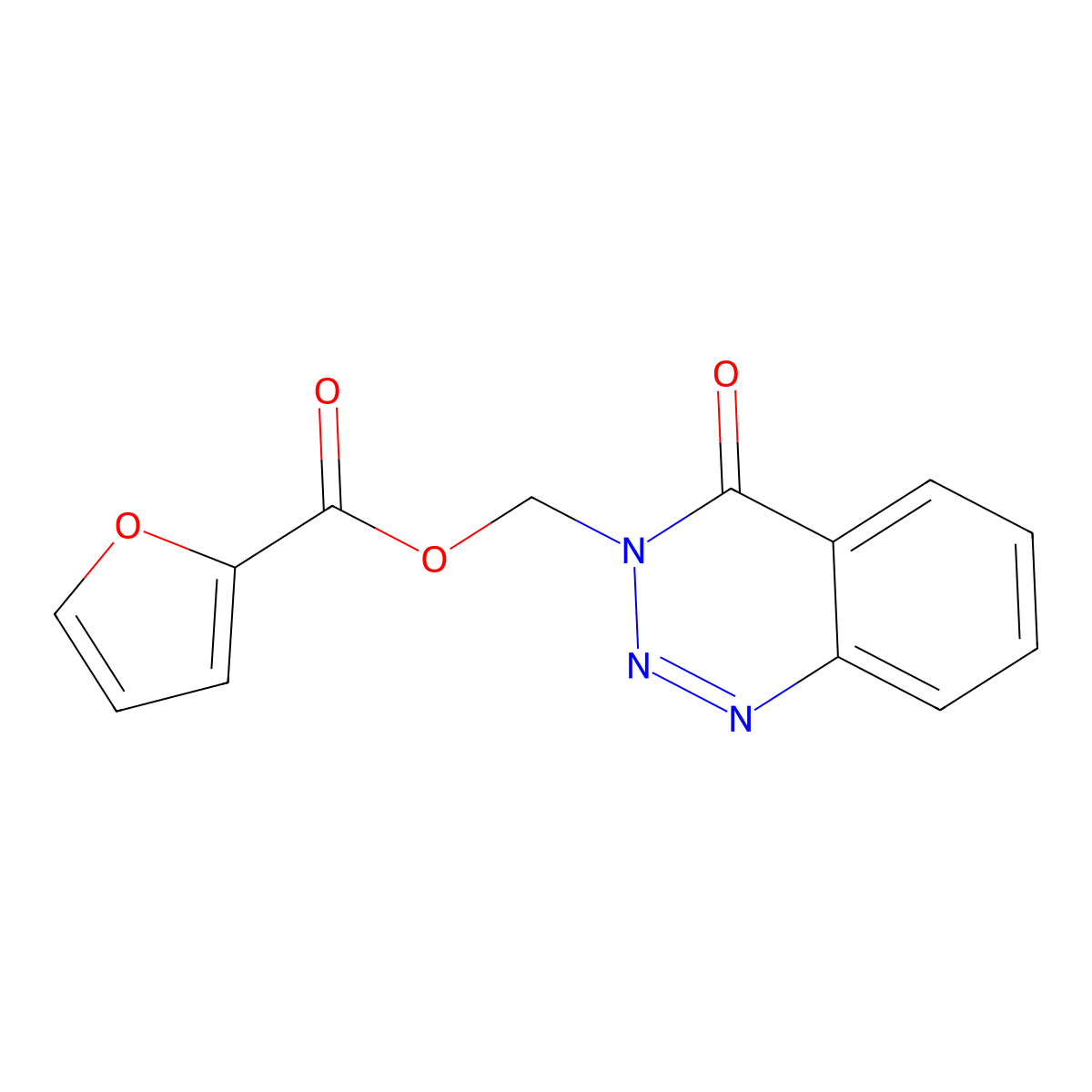 (4-oxobenzo[d][1,2,3]triazin-3(4H)-yl)methyl furan-2-carboxylate molecular structure, CAS 433323-57-0