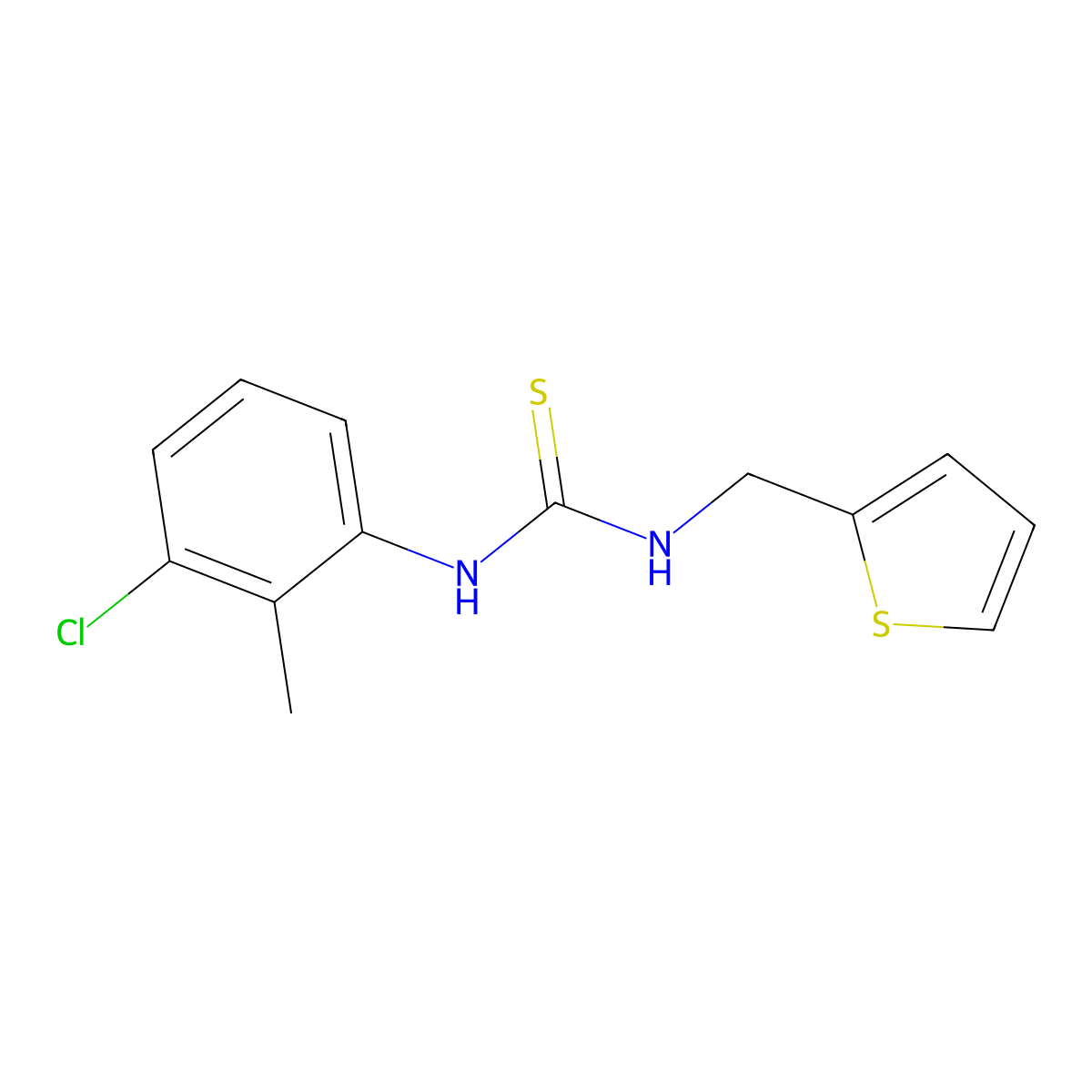 1-(3-Chloro-2-methylphenyl)-3-(thiophen-2-ylmethyl)thiourea molecular structure, CAS 433323-61-6