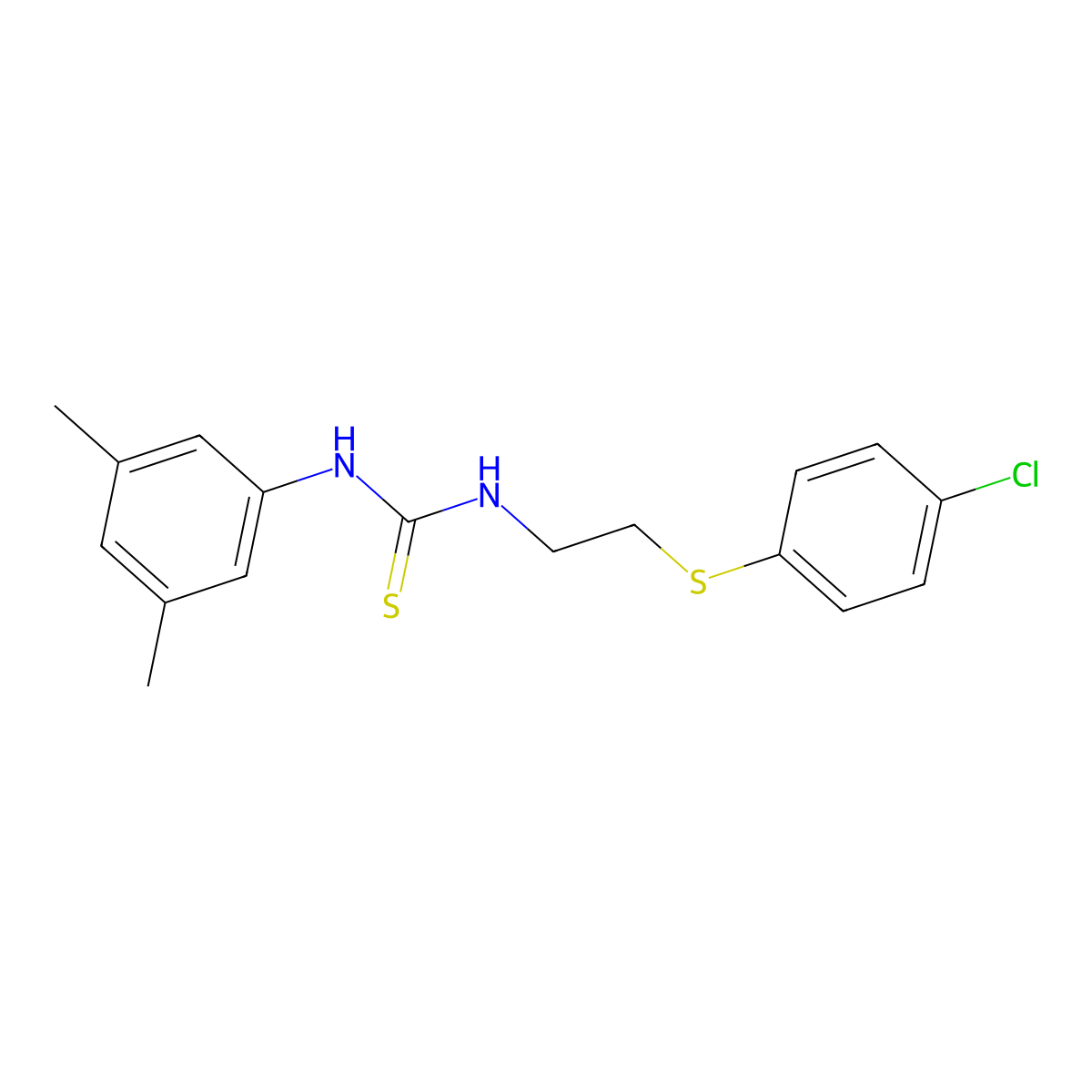 1-[2-(4-Chlorophenyl)sulfanylethyl]-3-(3,5-dimethylphenyl)thiourea molecular structure, CAS 433323-69-4
