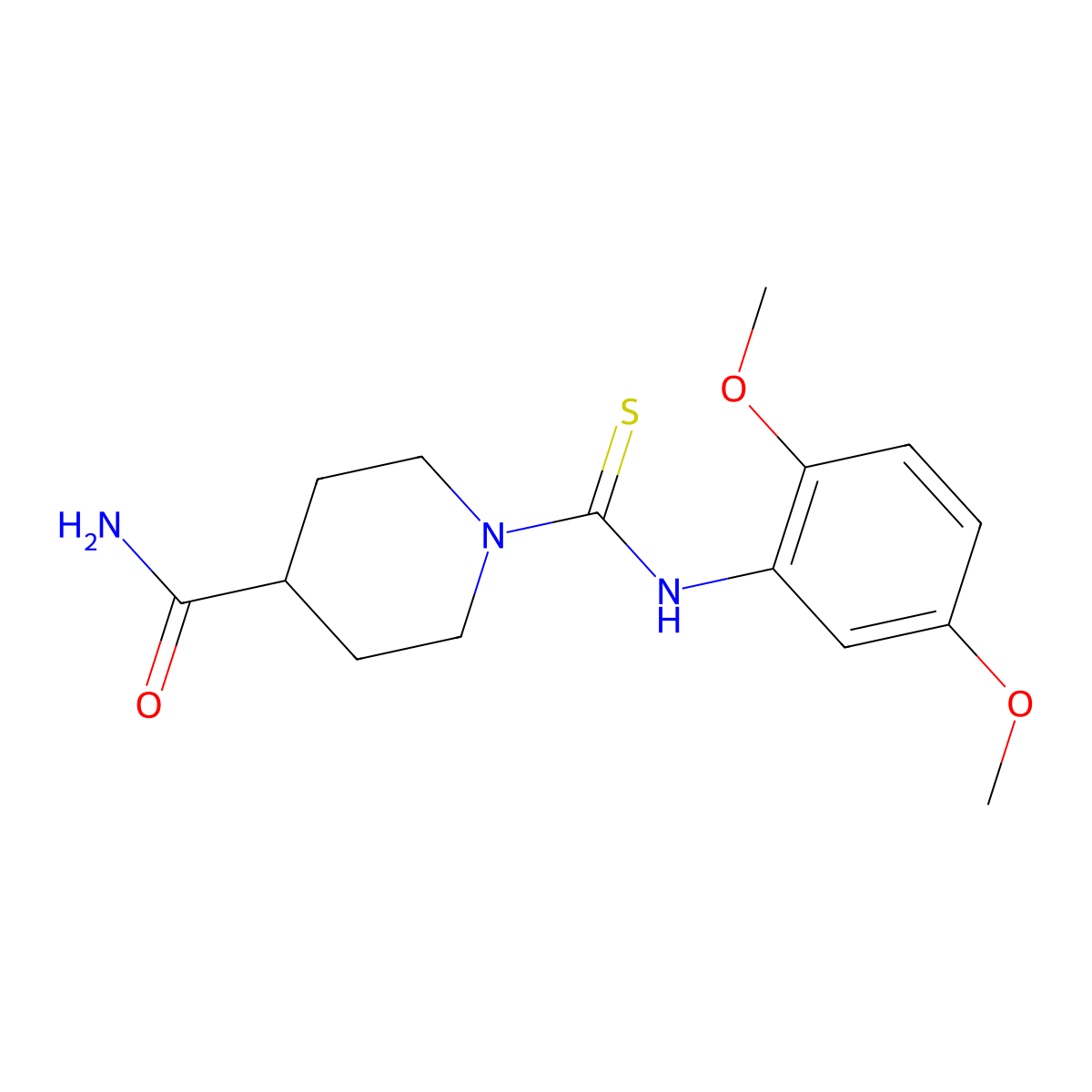 1-[(2,5-Dimethoxyphenyl)carbamothioyl]piperidine-4-carboxamide molecular structure, CAS 433323-73-0