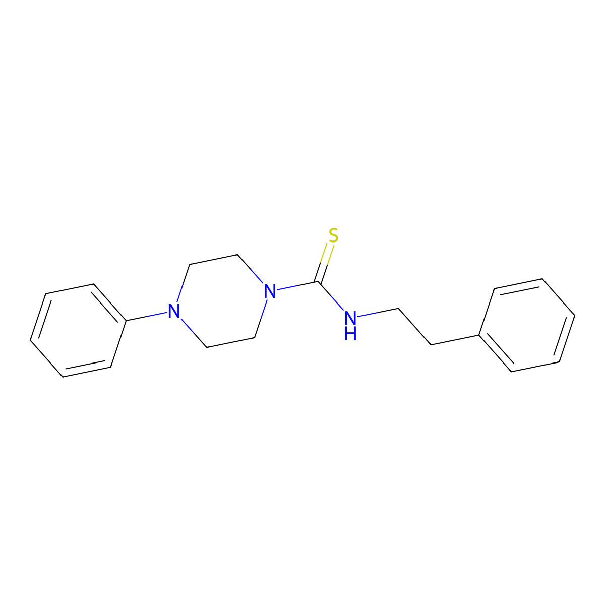 4-phenyl-N-(2-phenylethyl)piperazine-1-carbothioamide molecular structure, CAS 433323-75-2